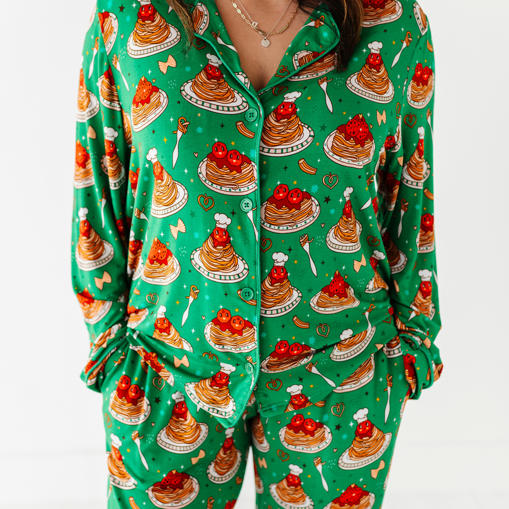 
                      
                        Mom wearing spaghetti pajamas by Kiki and Lulu
                      
                    