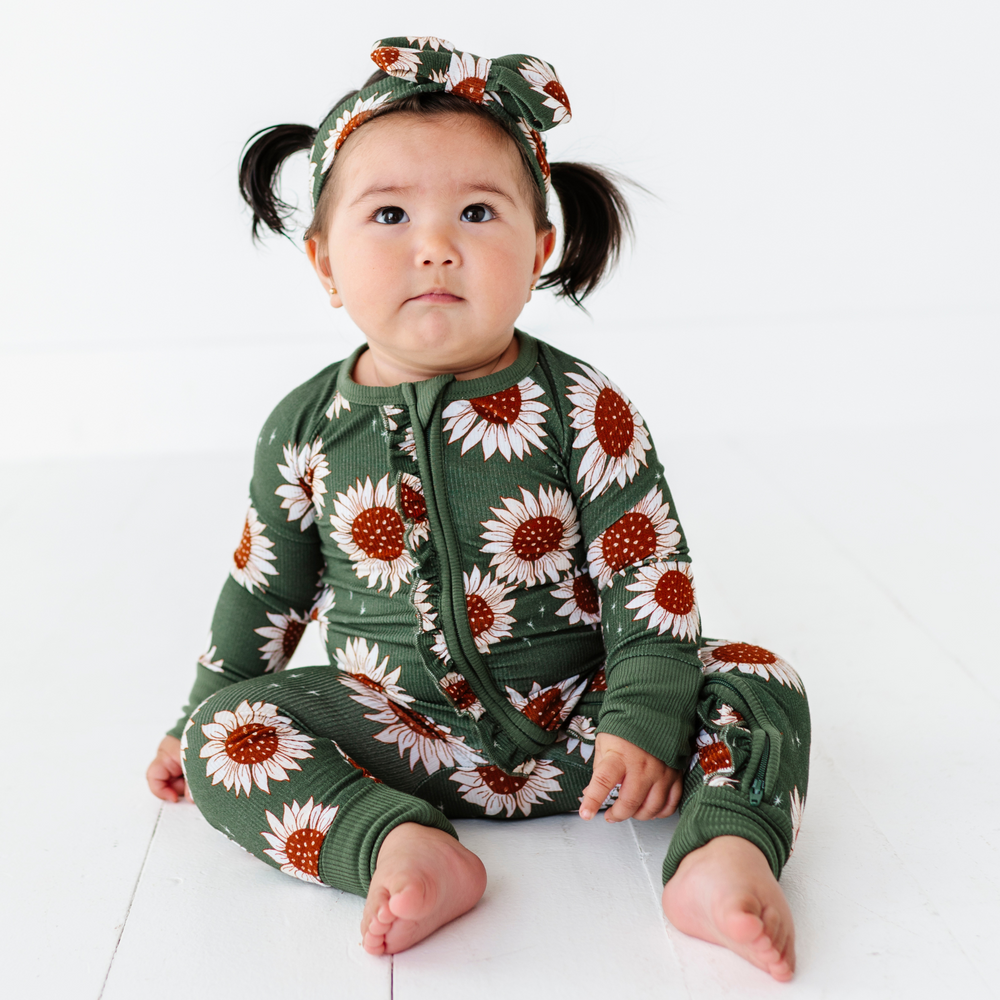 Sunflower convertible footies by Kiki and Lulu