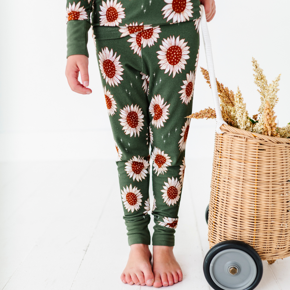 
                      
                        Sunflower ribbed bamboo pajamas mom  daughter matching
                      
                    