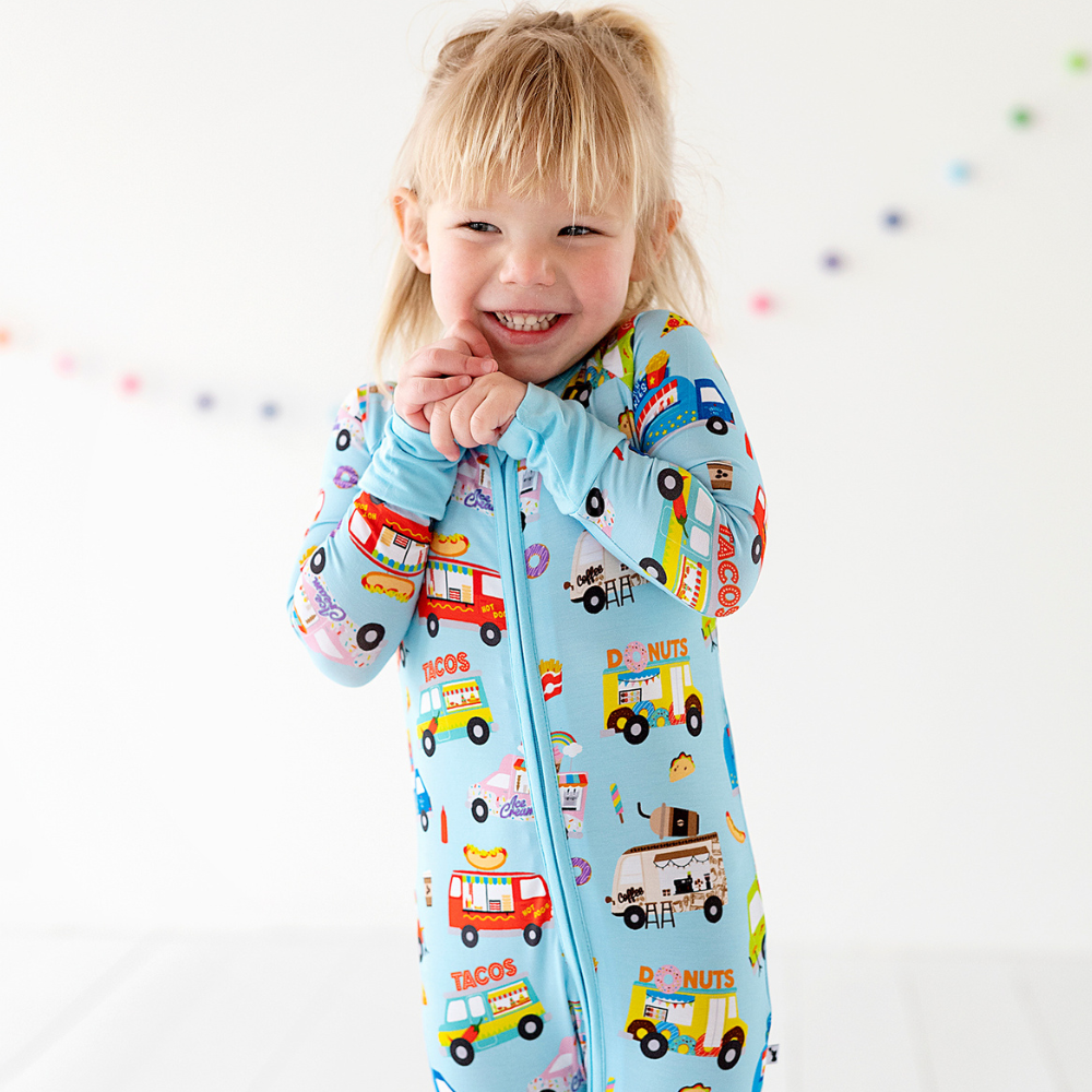 
                      
                        Toddler Wearing Pajamas with Food Trucks
                      
                    