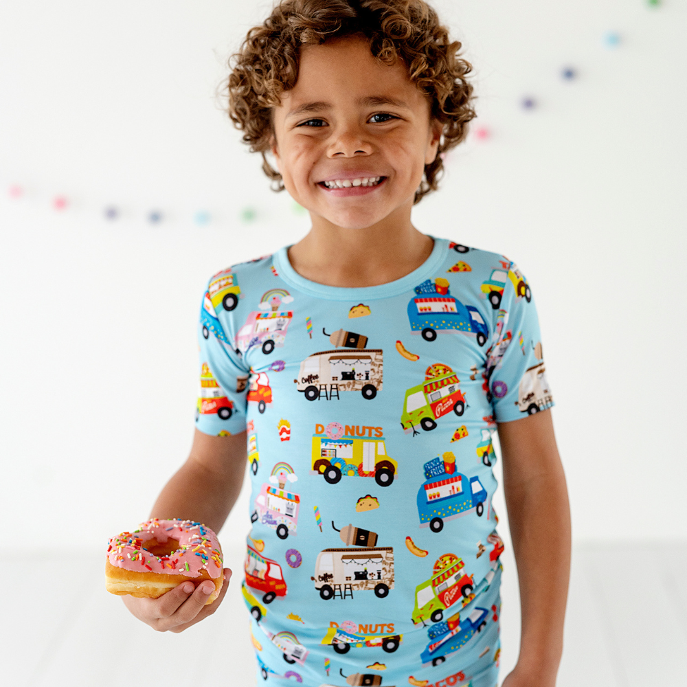 
                      
                        Toddler Wearing Pajamas with Food Trucks
                      
                    